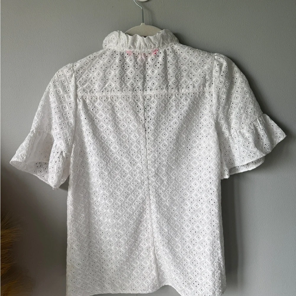 Lilly Pulitzer White Eyelet Puff Sleeve Blouse